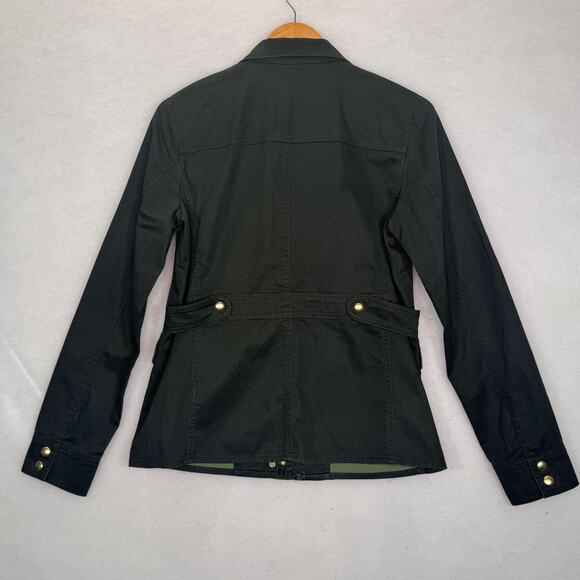 NWT J.Crew Womens Field Jacket Army Green Resin Coated Utility Streetwear Sz S - Picture 2 of 9